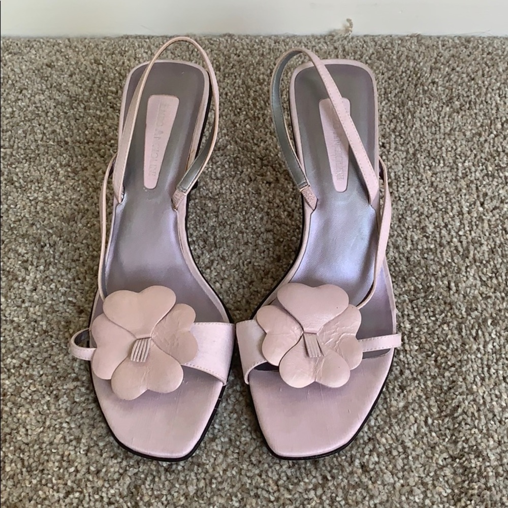 Vintage Enzo Angiolini Lilac Kitten Heel Sandals